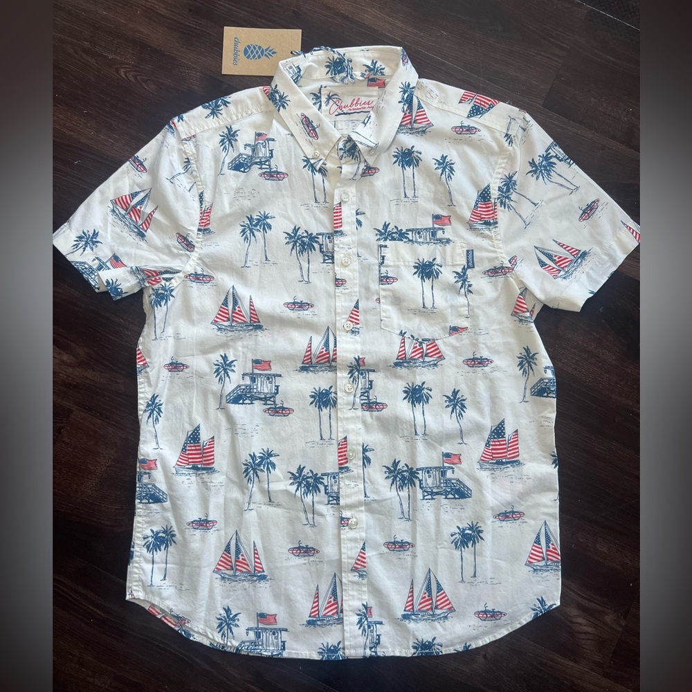 NWT Chubbies The harbor master american flag sailing size small